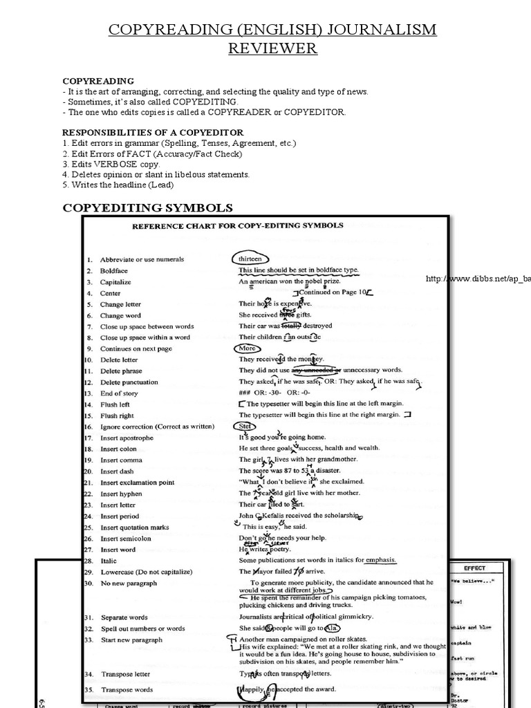 Copyreading Pdf Copy Editing Writing
