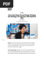 How Indra Nooyi Turned Design Thinking Into Strategy - An Interview With PepsiCo's CEO