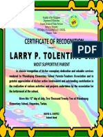 Certificate of Supportive Parents