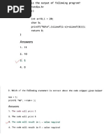 C Programming Quiz 1 - Printf, Scanf, Data Types, Type Modifiers, Operators