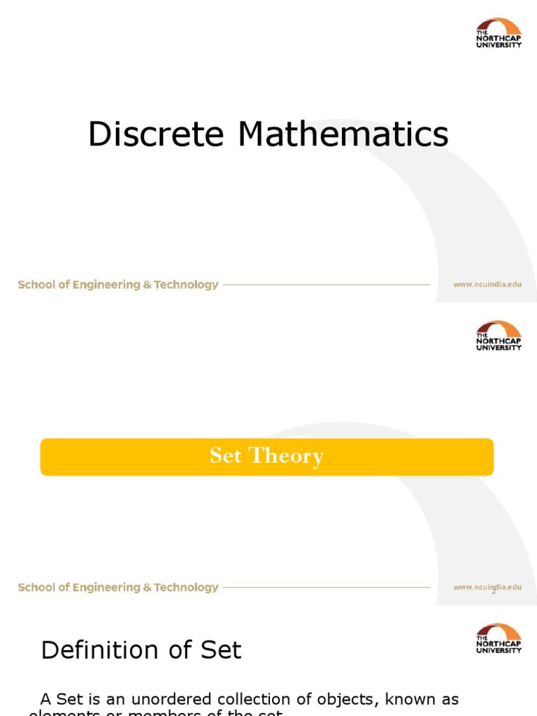 Lecture 1 Set Theory PDF Set (Mathematics) Numbers