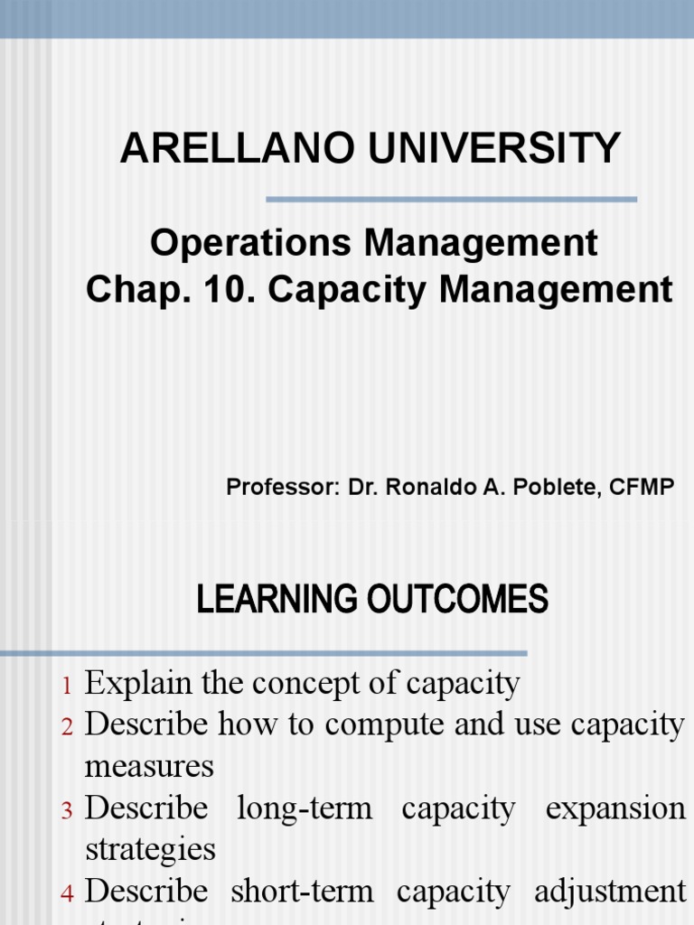 Chap. 10. Capacity Management | Download Free PDF | Business Economics