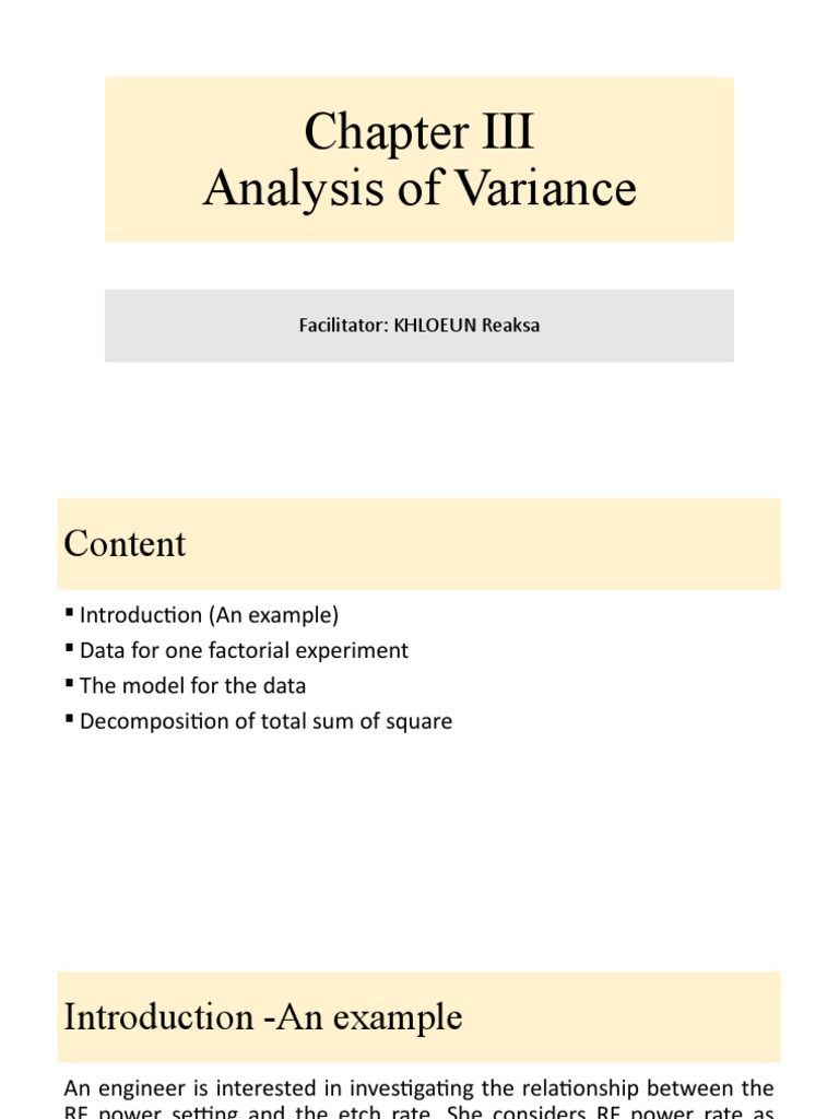 Ch3 Analysis of Variance | PDF | Analysis Of Variance | Degrees Of ...
