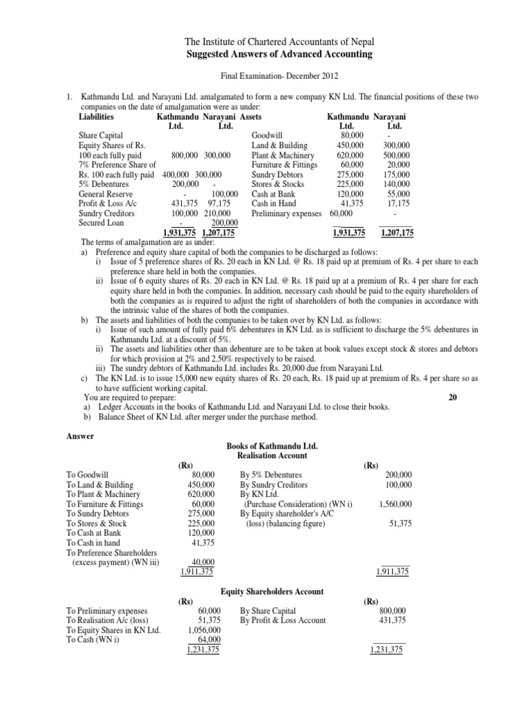 Final Advaccount Dec12 | PDF | Equity (Finance) | Balance Sheet