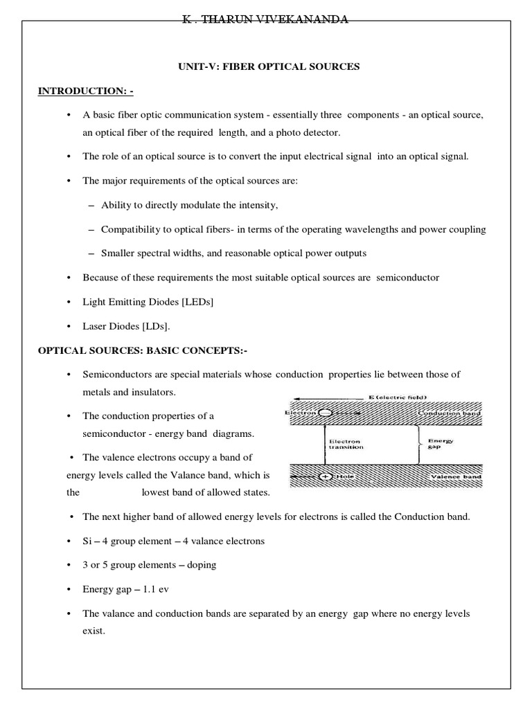 Mwoc Unit 5 Complete Notes - Watermark | PDF | Laser | Laser Diode
