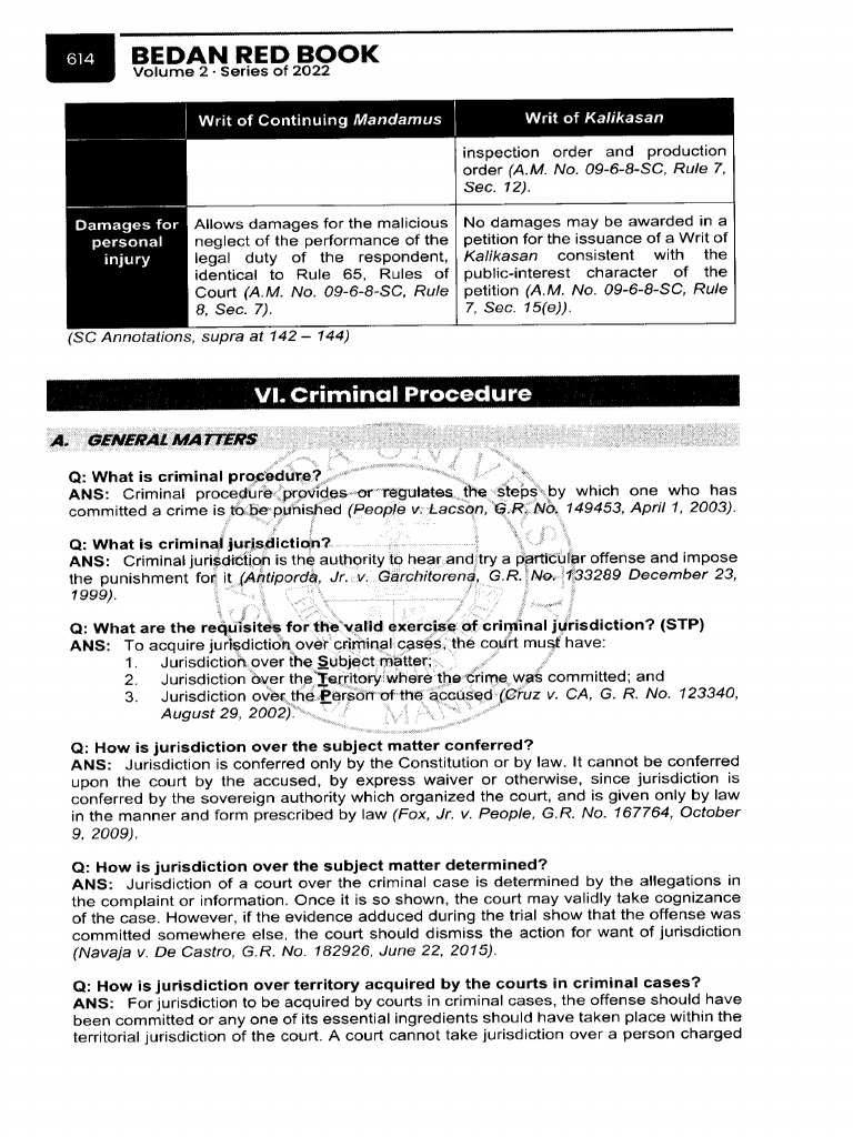 2022 San Beda Red Book Remedial Law 223 299 PDF Statute Of