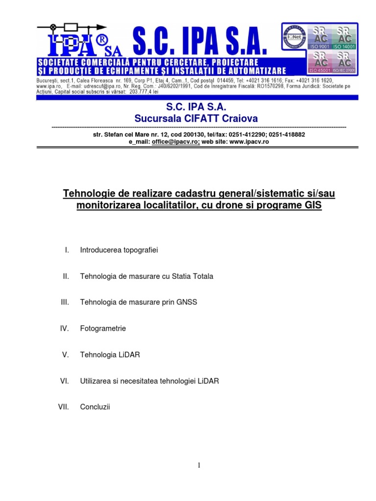 Studiu GIS - SC IPA SA CIFATT Craiova | PDF