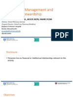 ICU Pain Management and Opioid Stewardship: Paul M. Szumita, Pharm.D., BCCCP, BCPS, FASHP, FCCM