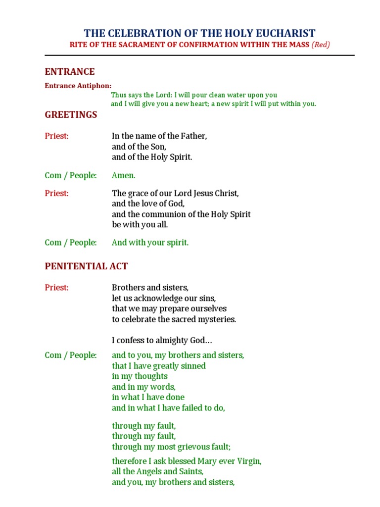 Confirmation Rite | Download Free PDF | Eucharist | Confirmation