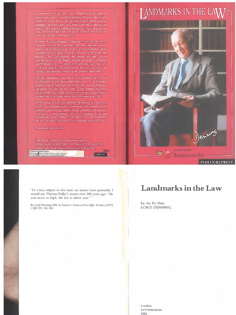 Lord Denning Landmarks in The Law Libgen Li PDF