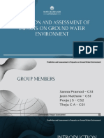 Prediction and Assessment of Impact On Groundwater Environment