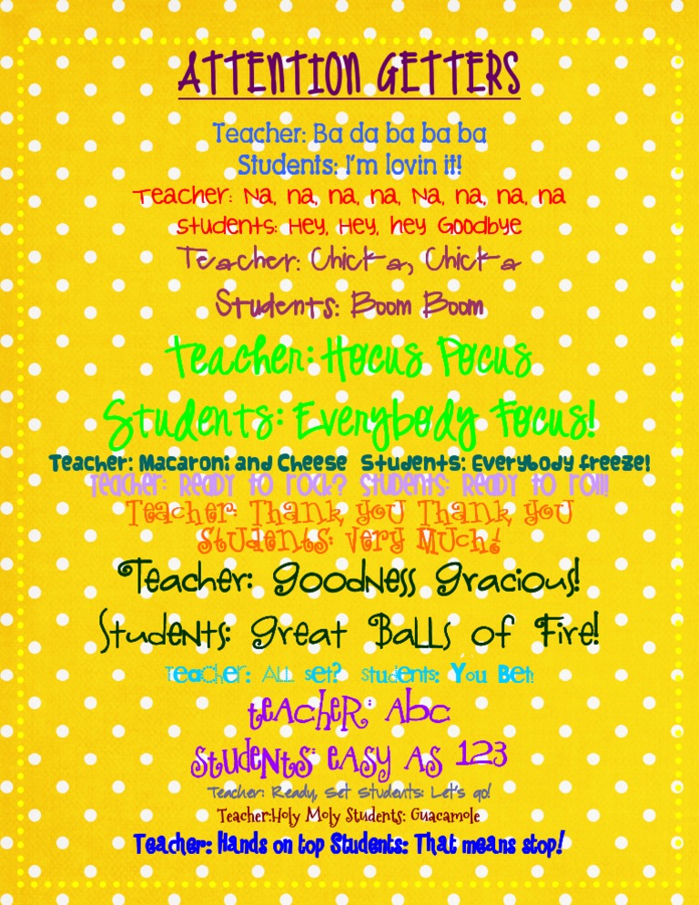 Attention Grabbers