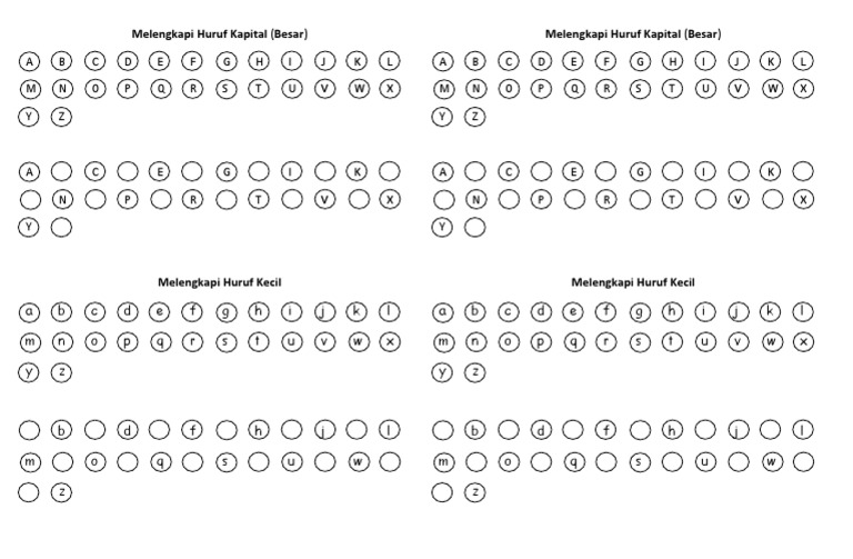 Latihan Melengkapi Huruf A Z Pdf