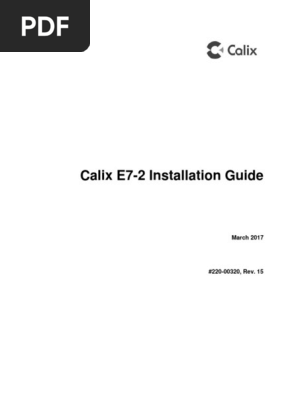 Calix E7-2 Installation Guide
