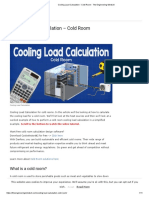 Cooling Load Calculation - Cold Room - The Engineering Mindset