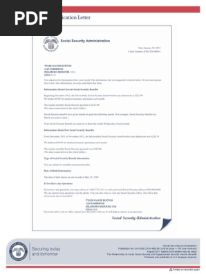 Main Sample Social Security Verification Letter