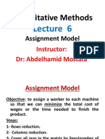 Assignment Model - Lec 6