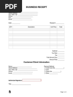 Business Receipt Template