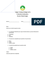 Evaluación informática colegio cristiano Refugio Fe