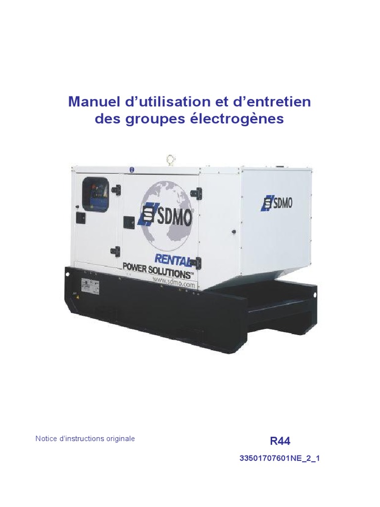 Entretient Et Utilisation SDMO | PDF | Combustible | La combustion
