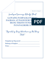 Localized Learning Activity Sheet FILIPINO 11