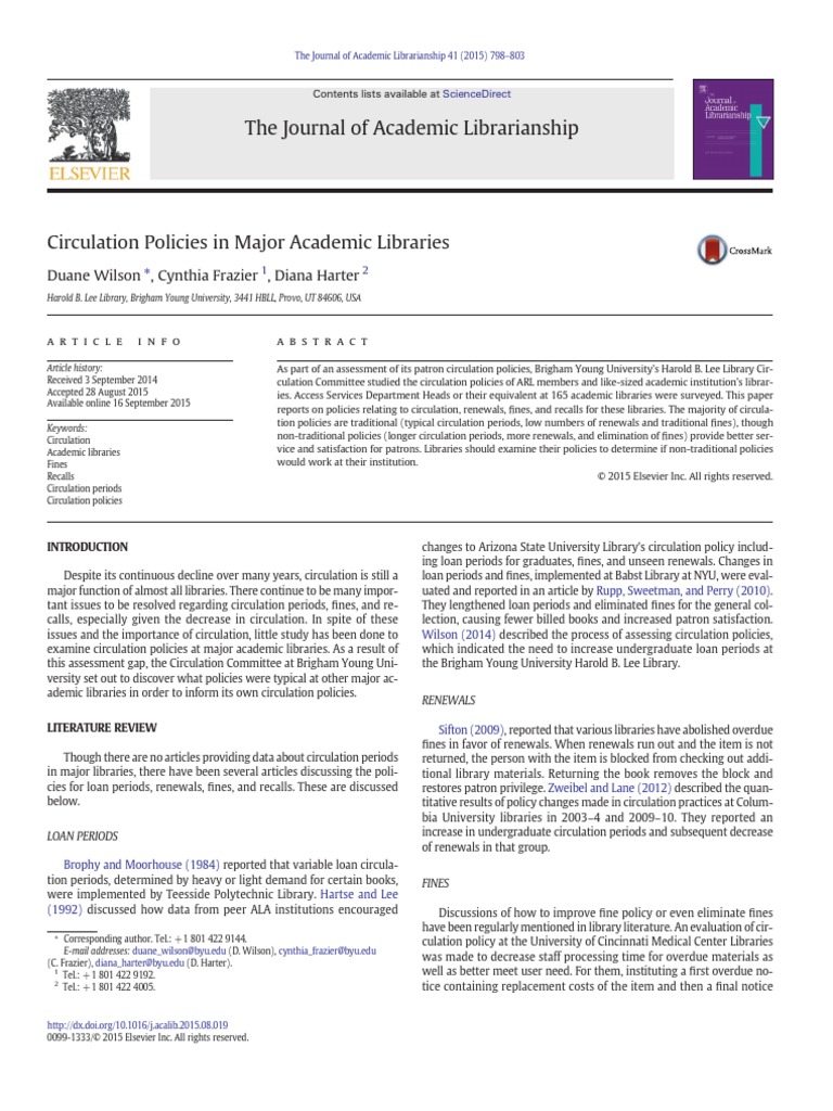Article For Summary-Circulation Policy | PDF | Libraries | Library Science