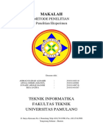 Makalah Analisis Perancangan - Penelitian Eksperimental