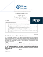 Avaliação Presencial AP 2 de Gestão Financeira do Cederj 2019