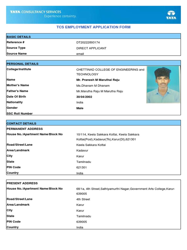 Tcs application form 1 download free pdf detention imprisonment