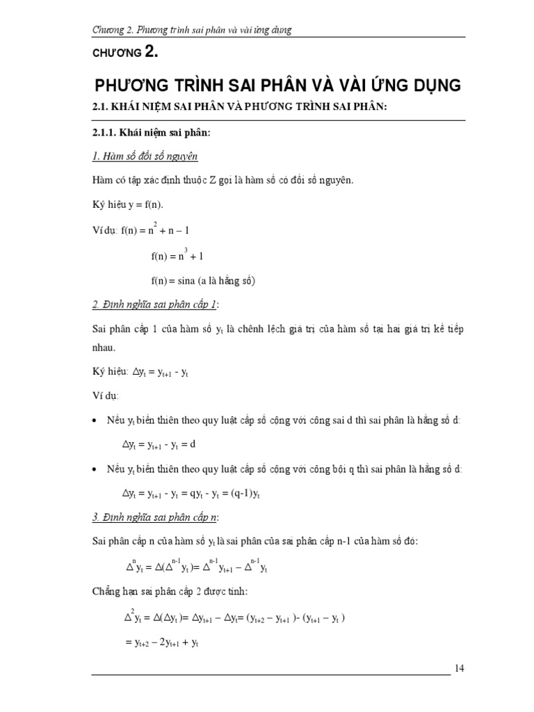 TKT2-BG-C2-Phuong Trinh Sai Phan Va Ung Dung | PDF