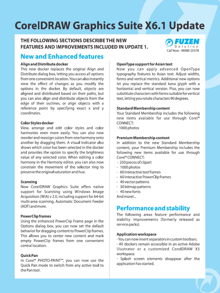 Corel Draw X6.1 Updates PDF