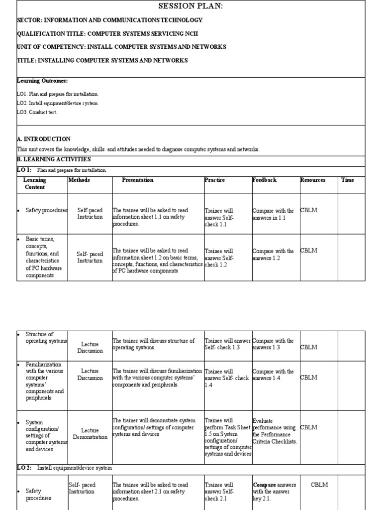 Sample Session Plan Qualification TitleCSS PDF Troubleshooting