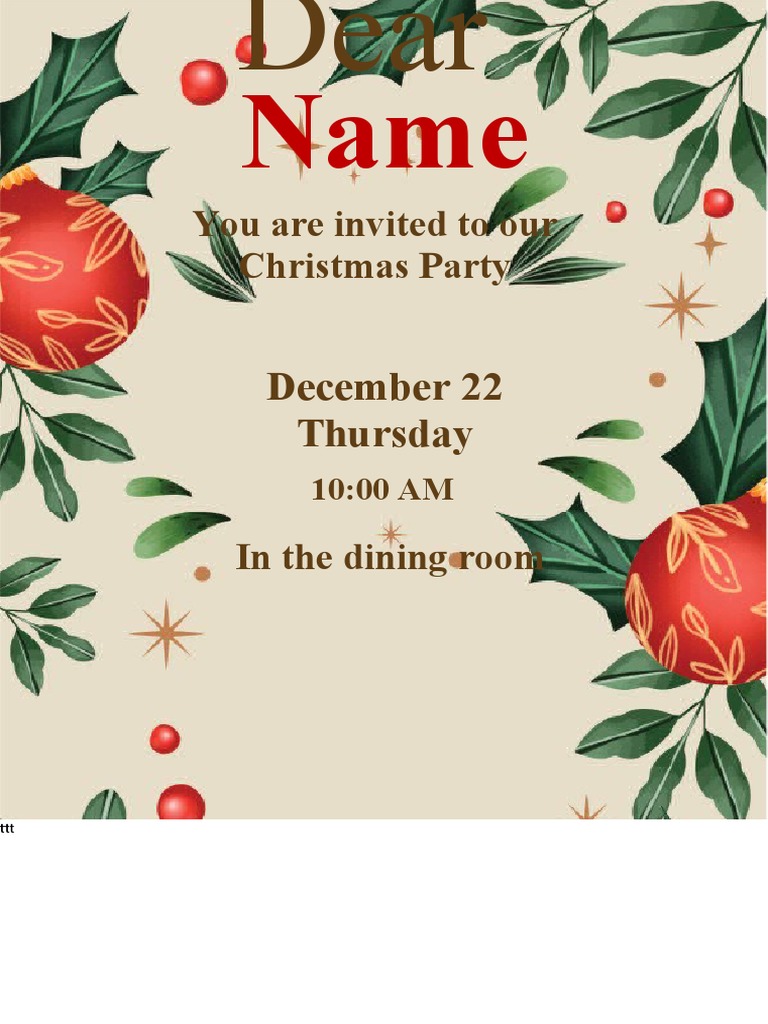 Christmas Party Invite Template 3 PDF
