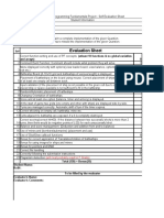 PF Project Evaluation Sheet