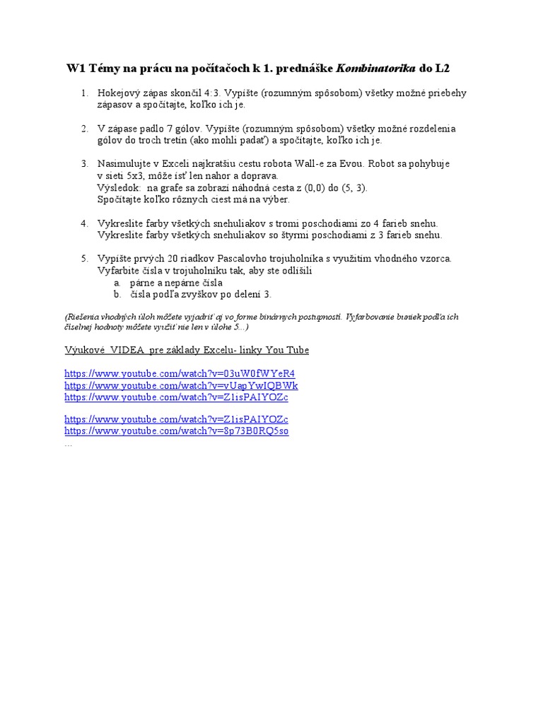 W1 Labaky 2021 Kombinatorika | PDF