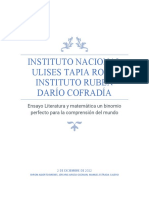 ENSAYO Literatura y Matemática Un Binomio Perfecto para La Comprensión Del Mundo