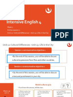 Intensive English 4: Week 7 Online Session 2 Unit 12: Cultural Differences - Unit 13: Life in The City