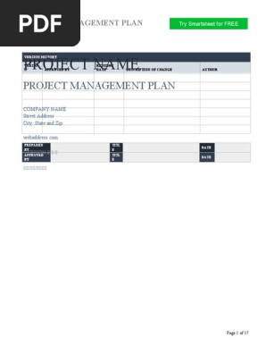 PROJECT MANAGEMENT PLAN