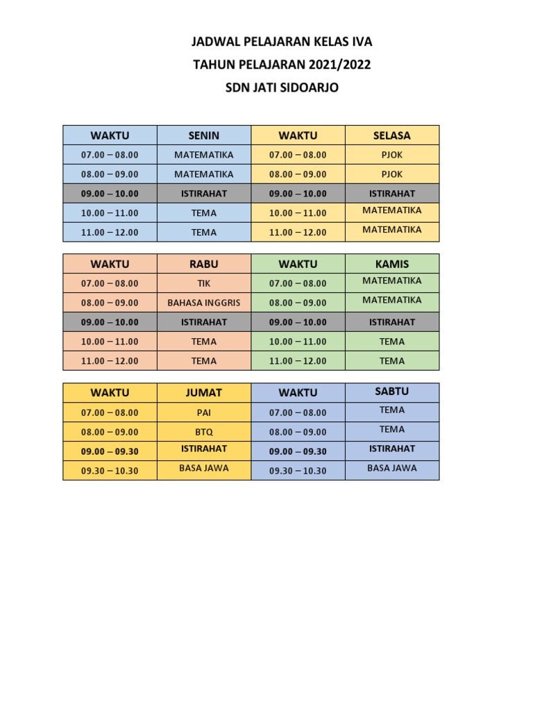 JADWAL | PDF