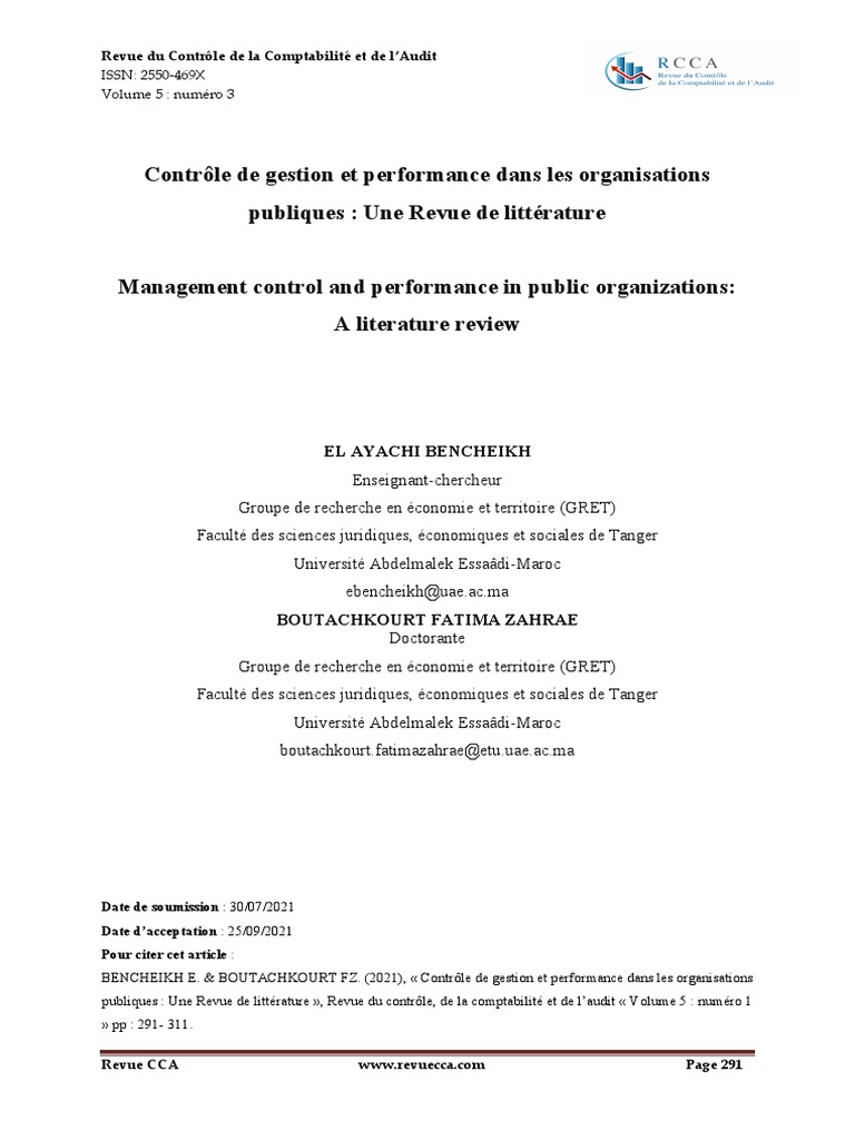 Contrôle de gestion et performance publique | PDF | Business | Économie