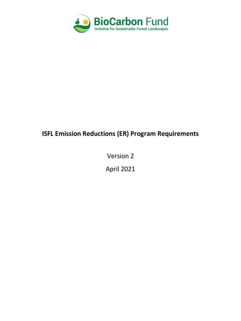 ISFL ER Program Requirements - V2.0 - 2021 | PDF | Greenhouse Gas ...