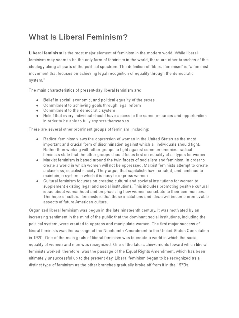 Understanding Liberal Feminism Theory | PDF | Gender Studies | Feminism