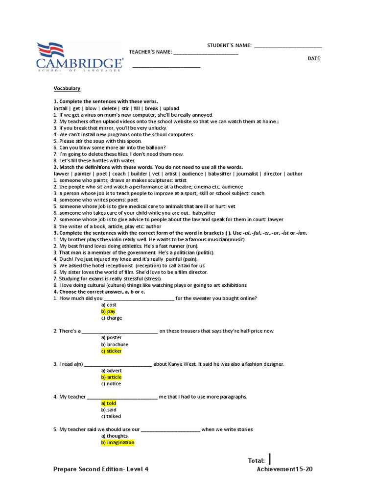 Achievement Test PDF