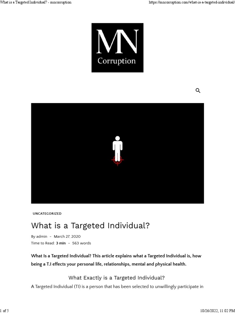 What Is A Targeted Individual? PDF