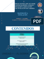 SESIÓN 1.1. NIVELACIÓN - Ecuaciones Lineales.