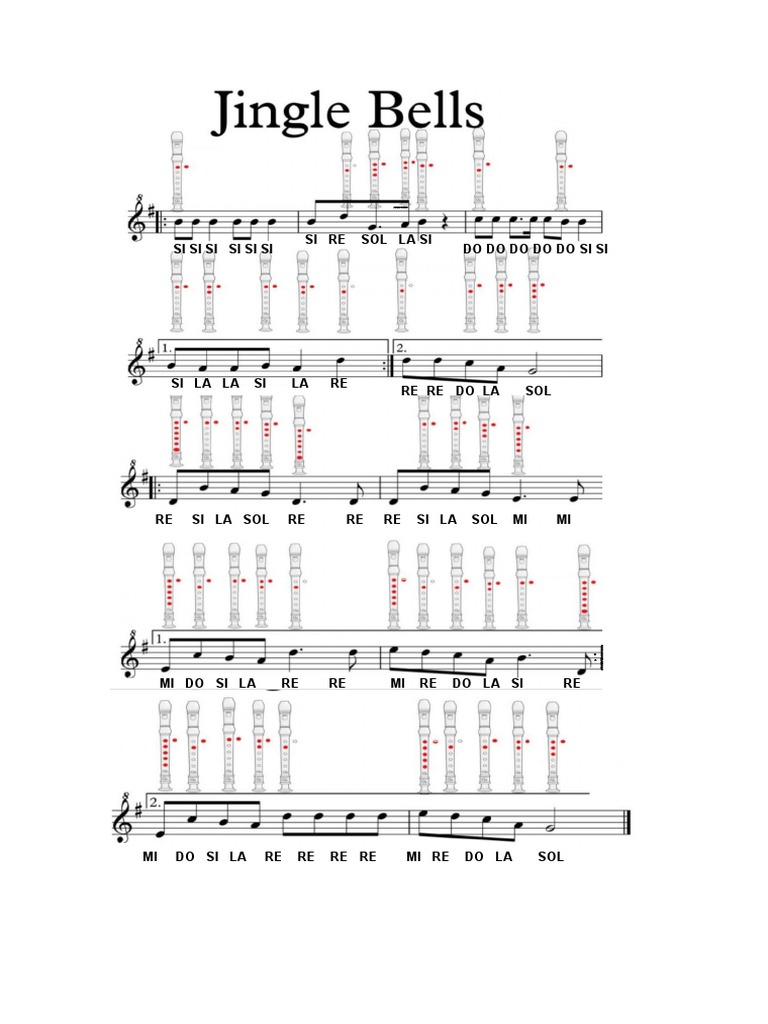 Jingle Bells canción con flauta PDF