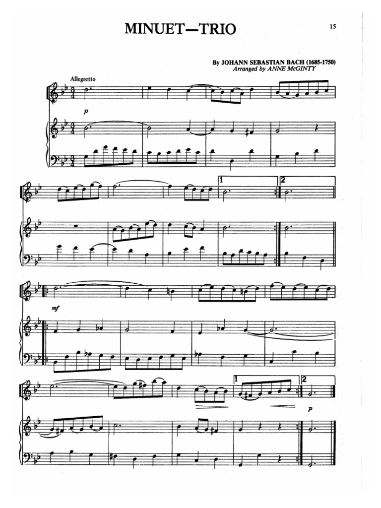 Beginning Flute Solos Menuet Trio PDF