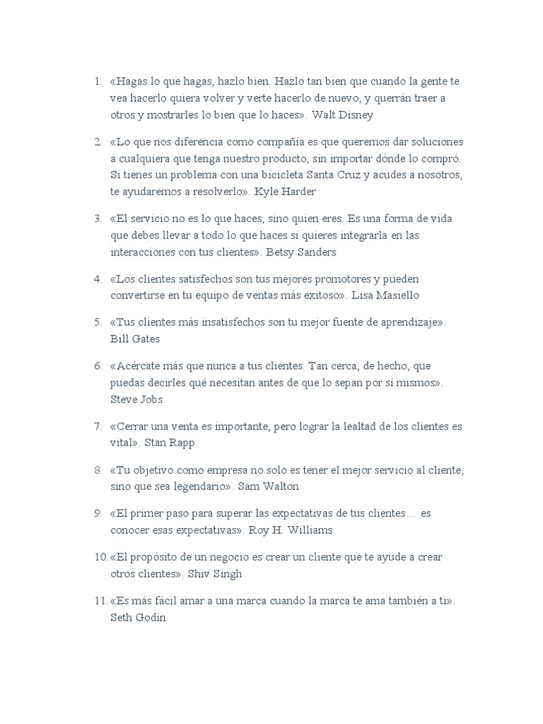 FRASES ATENCION AL CLIENTE Final | PDF | Cliente