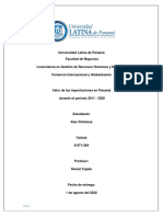 Valor de Las Importaciones en Panamá