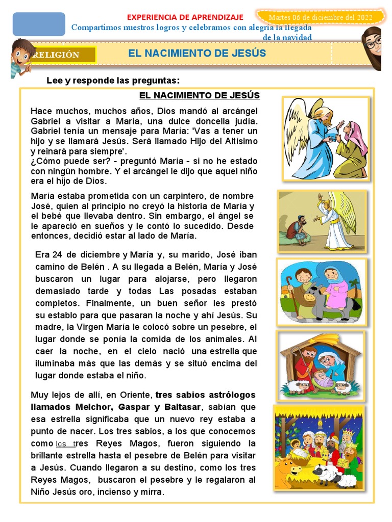 Resumen del Nacimiento de Jesús | PDF | María, madre de Jesús ...